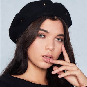 Studded Wool Beret